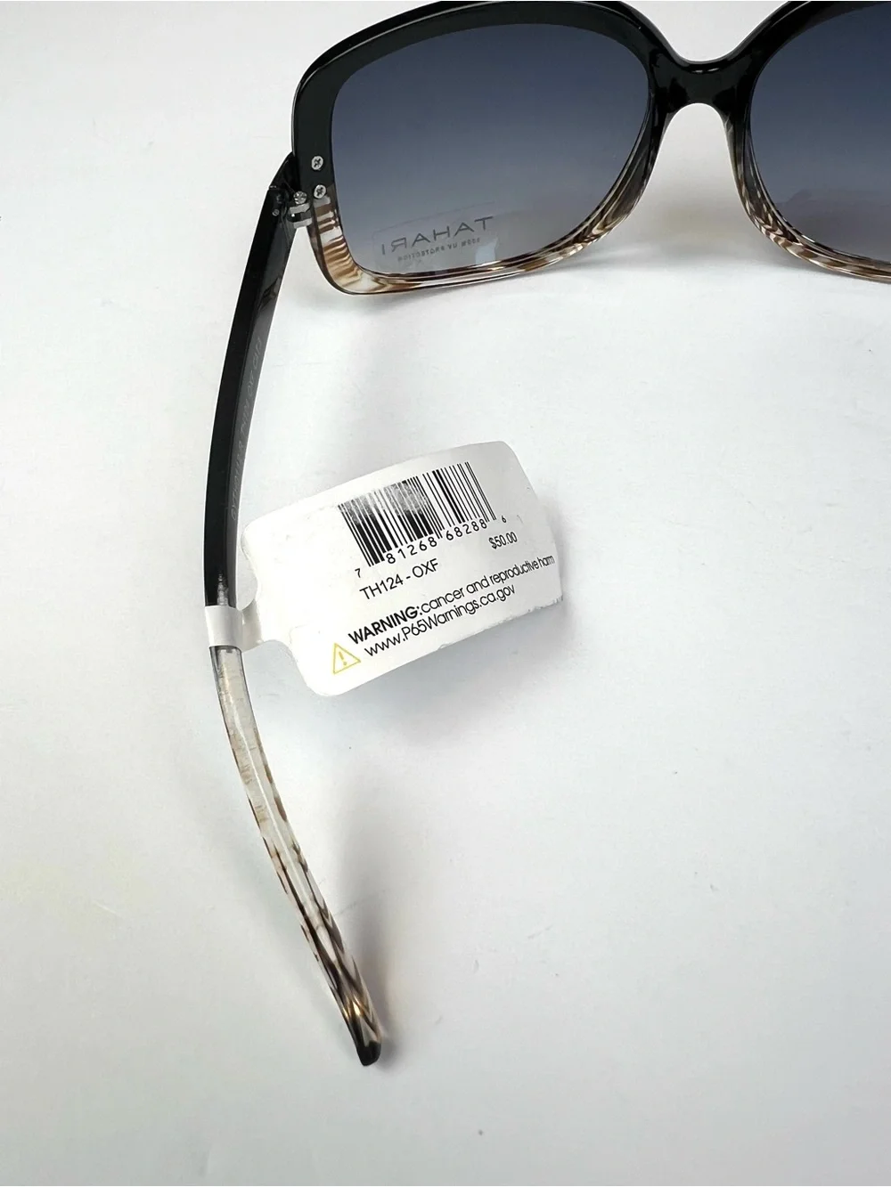 Tahari Sunglasses Two Tone Black Top Brown Clear Bottom TH124 Women's New w Tag